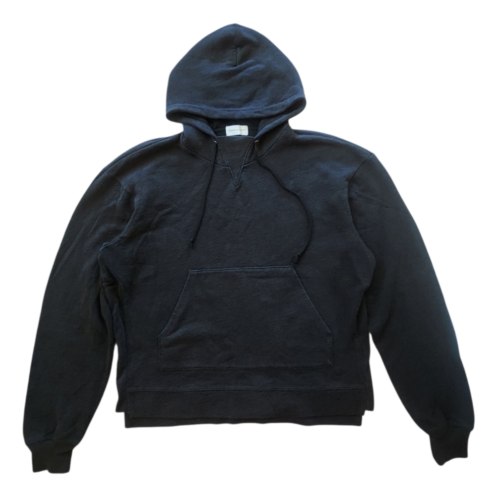 John Elliott Black Hoodie Size 2 (M) Made in USA Fleece Lined Pullover...